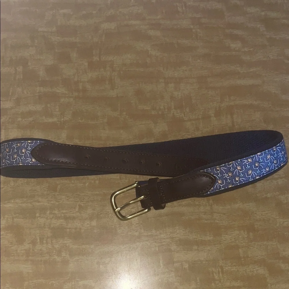 Vineyard Vines Kids' Belt with Blue and Brown Pattern size 26” inches
